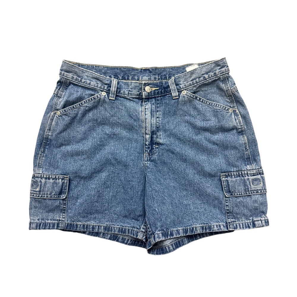 Vintage Riders by Lee High Waisted Cargo Denim Shorts 12M